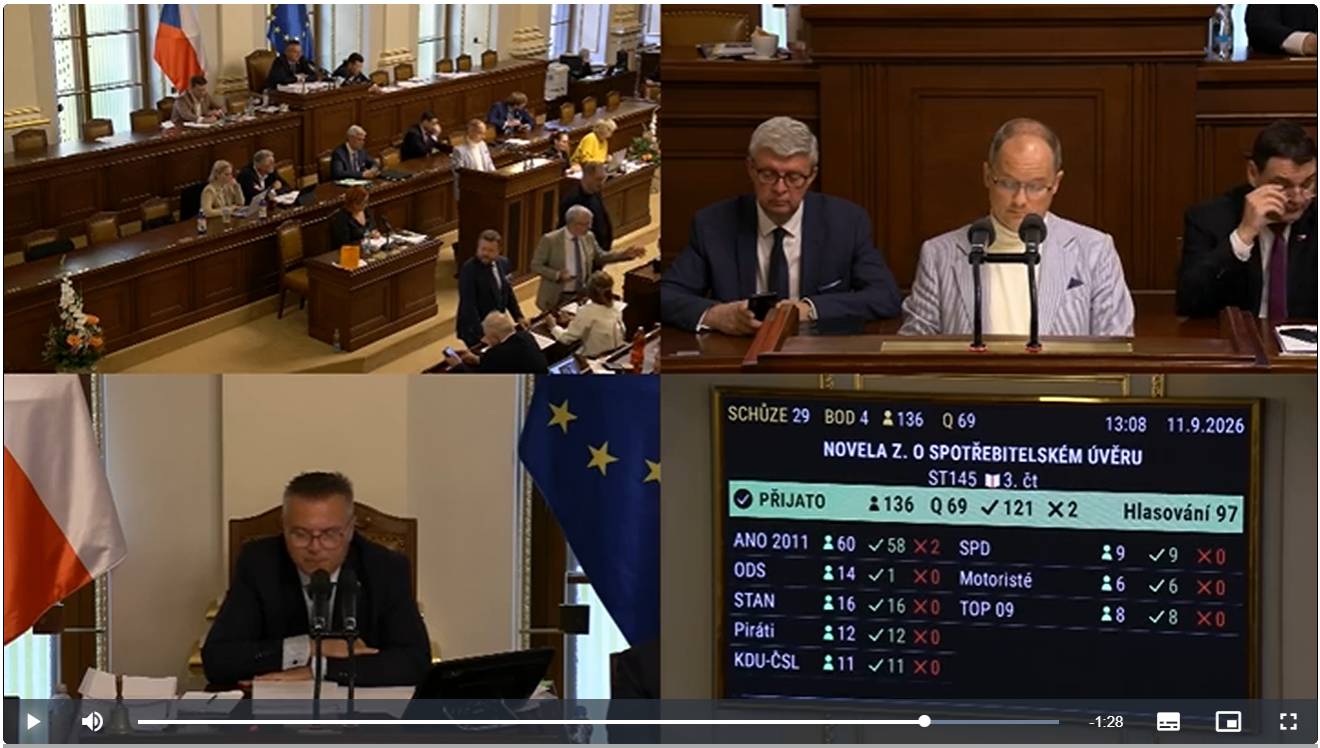 Právo být zapomenut hlasování ve Sněmovně